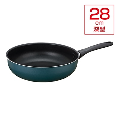 取っ手つき炒め鍋28cm(深型・ガス火専用) KFD-028D ネイビー(NVY)