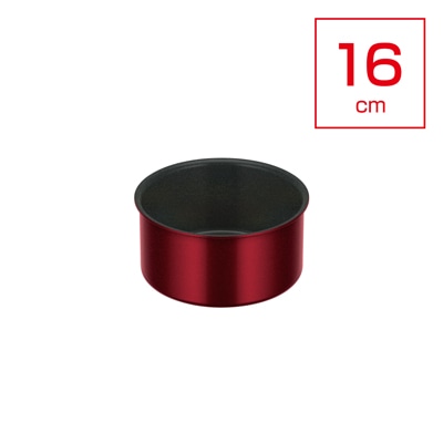 デュラブルシリーズ取っ手のとれる鍋 16cm KOD-016 ディープレッド(DR)