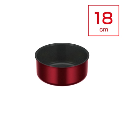 デュラブルシリーズ取っ手のとれる鍋 18cm KOD-018 ディープレッド(DR)