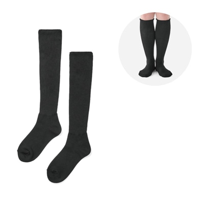 (9/1発売) 締め付けないあったかソックス ロング丈 22-24cm ブラック