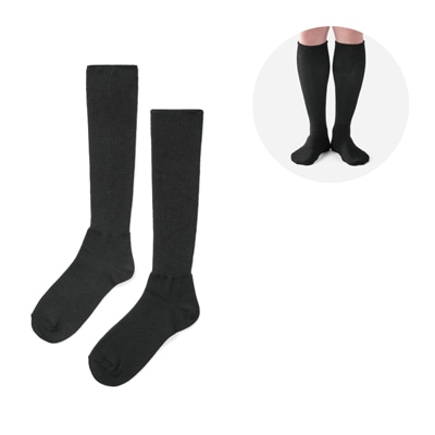 (9/1発売) 締め付けないあったかソックス ロング丈 25-27cm ブラック