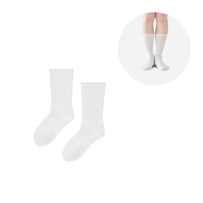 (3/6発売)締め付けないドライソックス クルー丈 22-24cm ホワイト