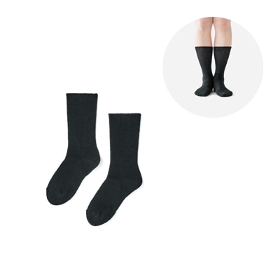 (3/6発売)締め付けないドライソックス クルー丈 22-24cm ブラック
