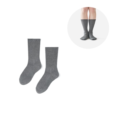 (3/6発売)締め付けないドライソックス クルー丈 22-24cm グレー