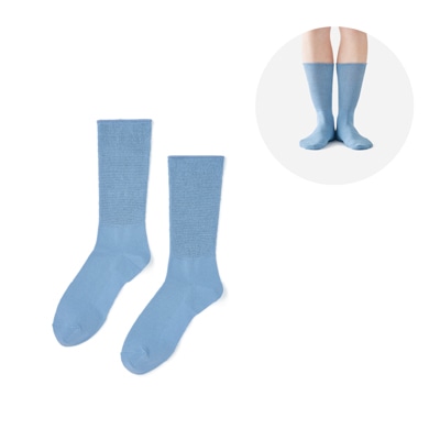 (3/6発売)締め付けないドライソックス クルー丈 25-27cm ブルー