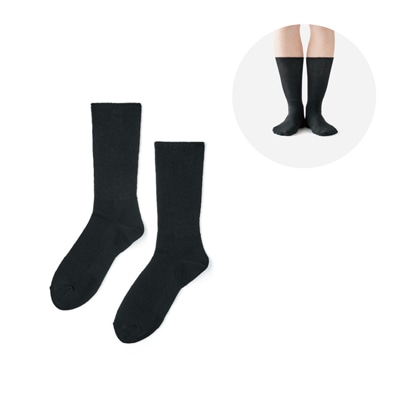 (3/6発売)締め付けないドライソックス クルー丈 25-27cm ブラック