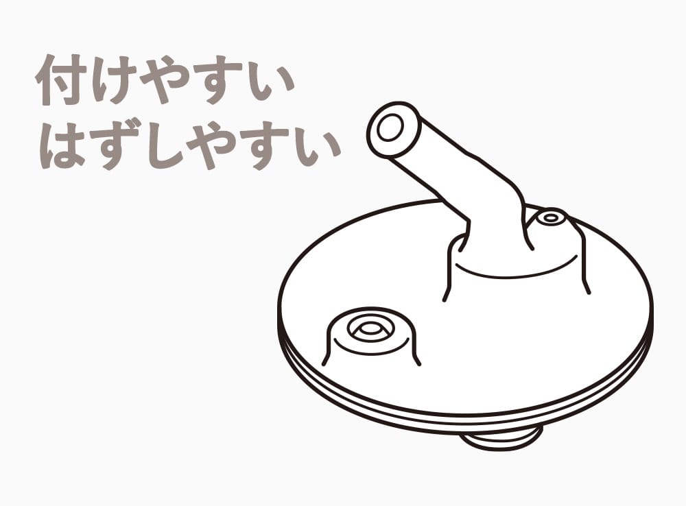 飲み口とパッキンが一体構造