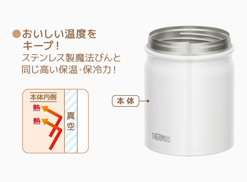 ステンレス製魔法びん構造