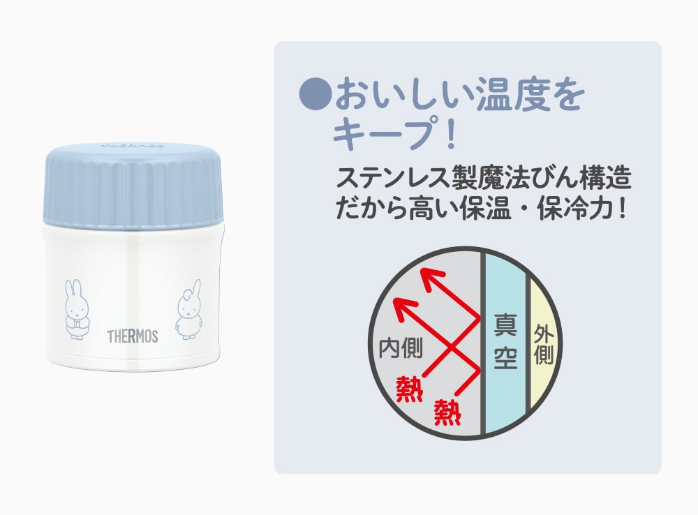 ステンレス製魔法びん構造