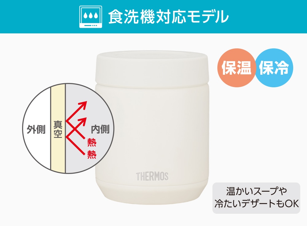 ステンレス製魔法びん構造(スープジャー)
