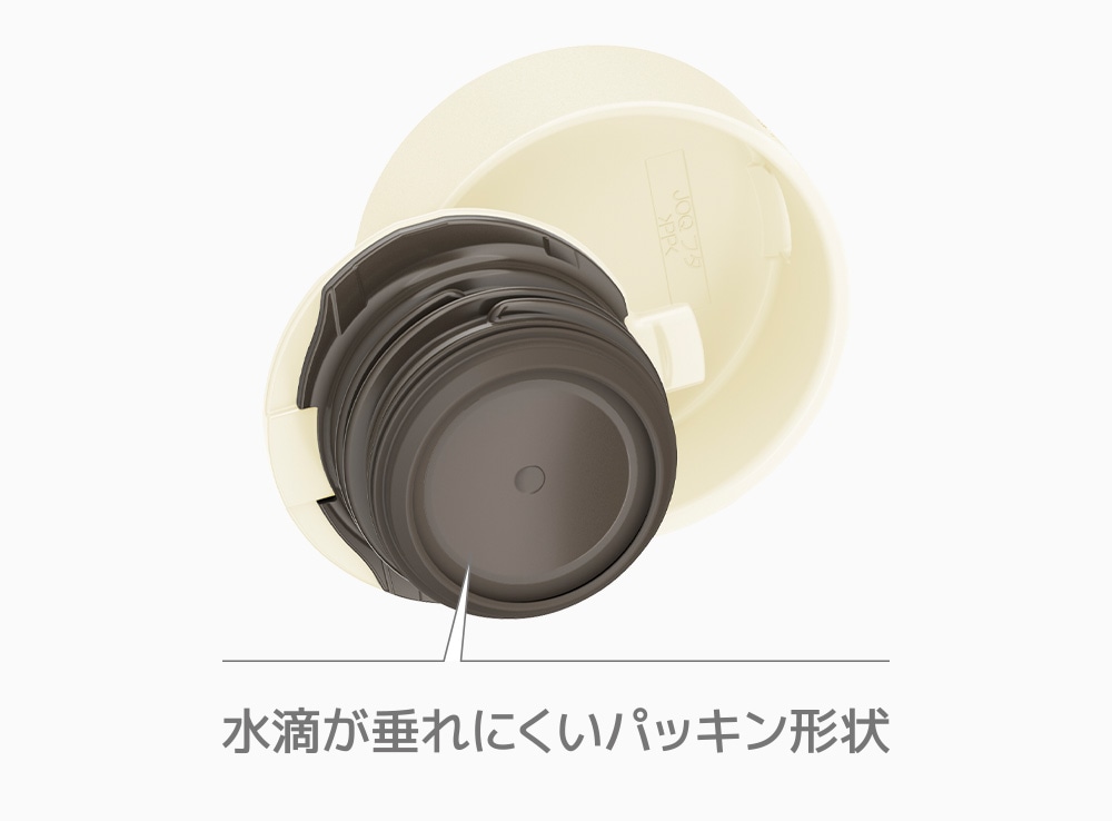 水滴が垂れにくいパッキン形状