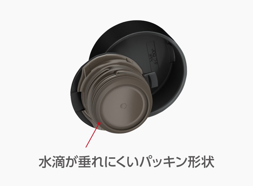 水滴が垂れにくいパッキン形状