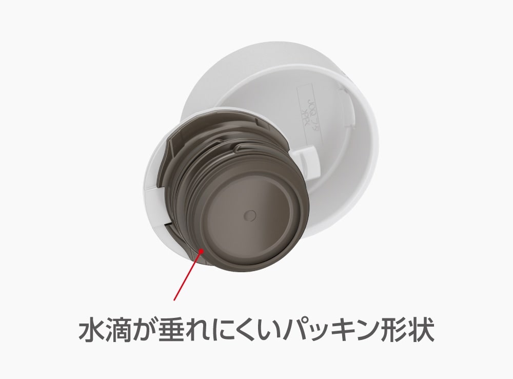 水滴が垂れにくいパッキン形状