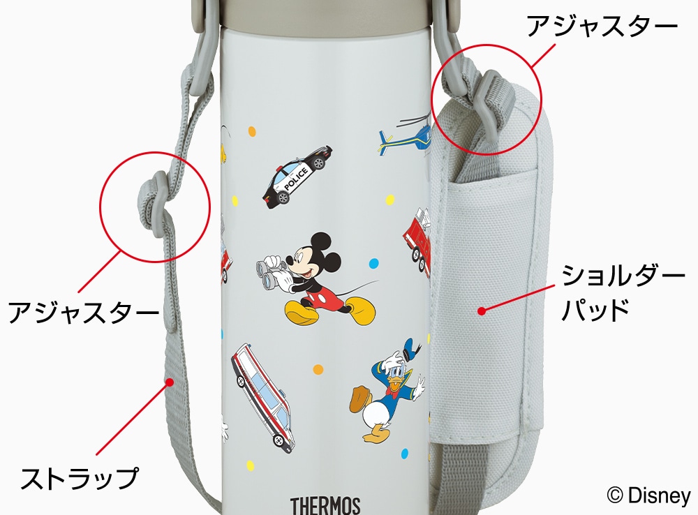 取りはずしできるストラップ付き！(紐の長さを調整するアジャスター2個付き)