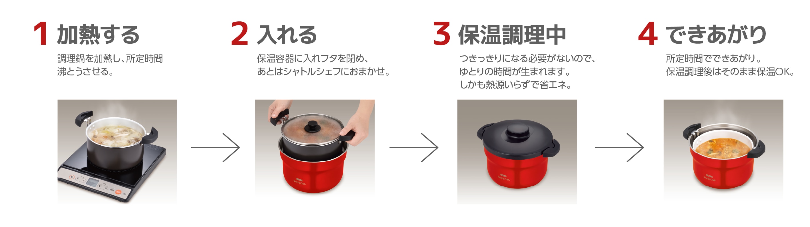 保温調理だから手間のかかる料理もカンタンです。