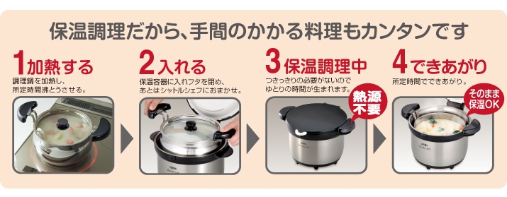 保温調理だから、手間のかかる料理もカンタンです