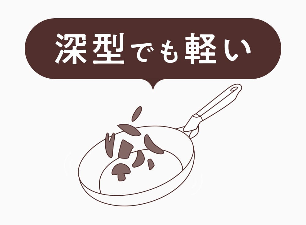 深型でも軽い