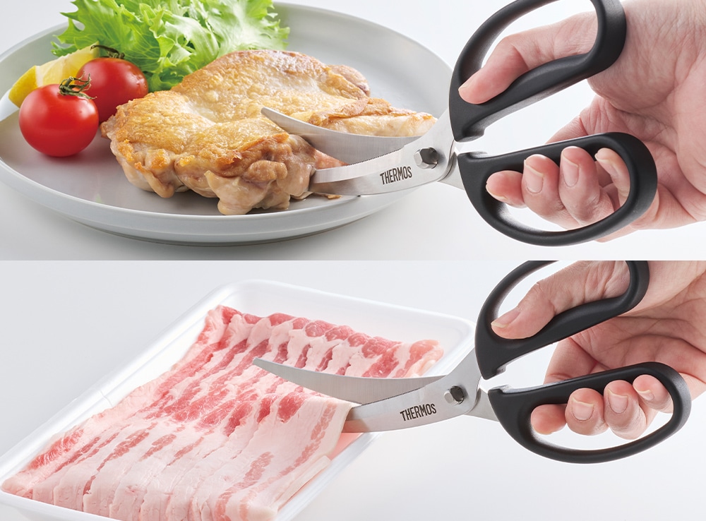 トレイやお皿の上でも食材を切りやすい