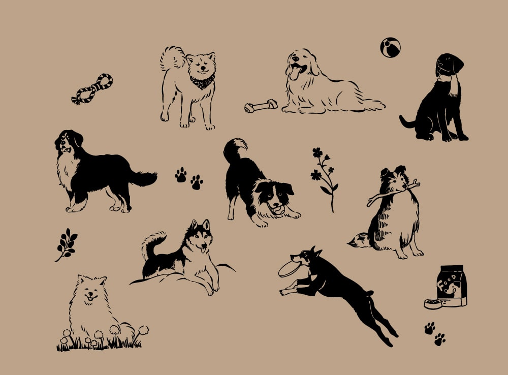 愛らしい大型犬のイラスト「ラージドッグ」