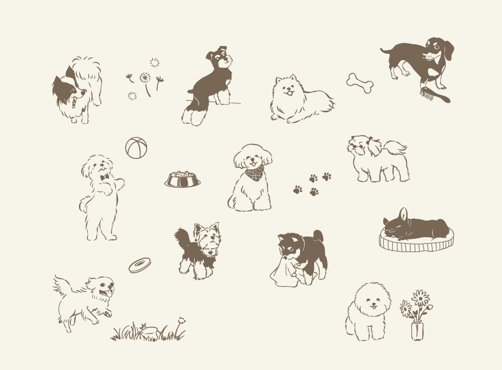 愛らしい小型犬のイラスト「スモールドッグ」